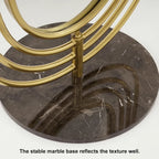 Klein Oval Decorative Full Length Standing Floor Mirror Decor in Gold with Marble Base