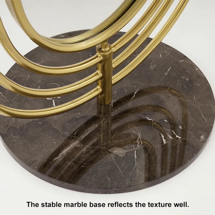 Klein Oval Decorative Full Length Standing Floor Mirror Decor in Gold with Marble Base