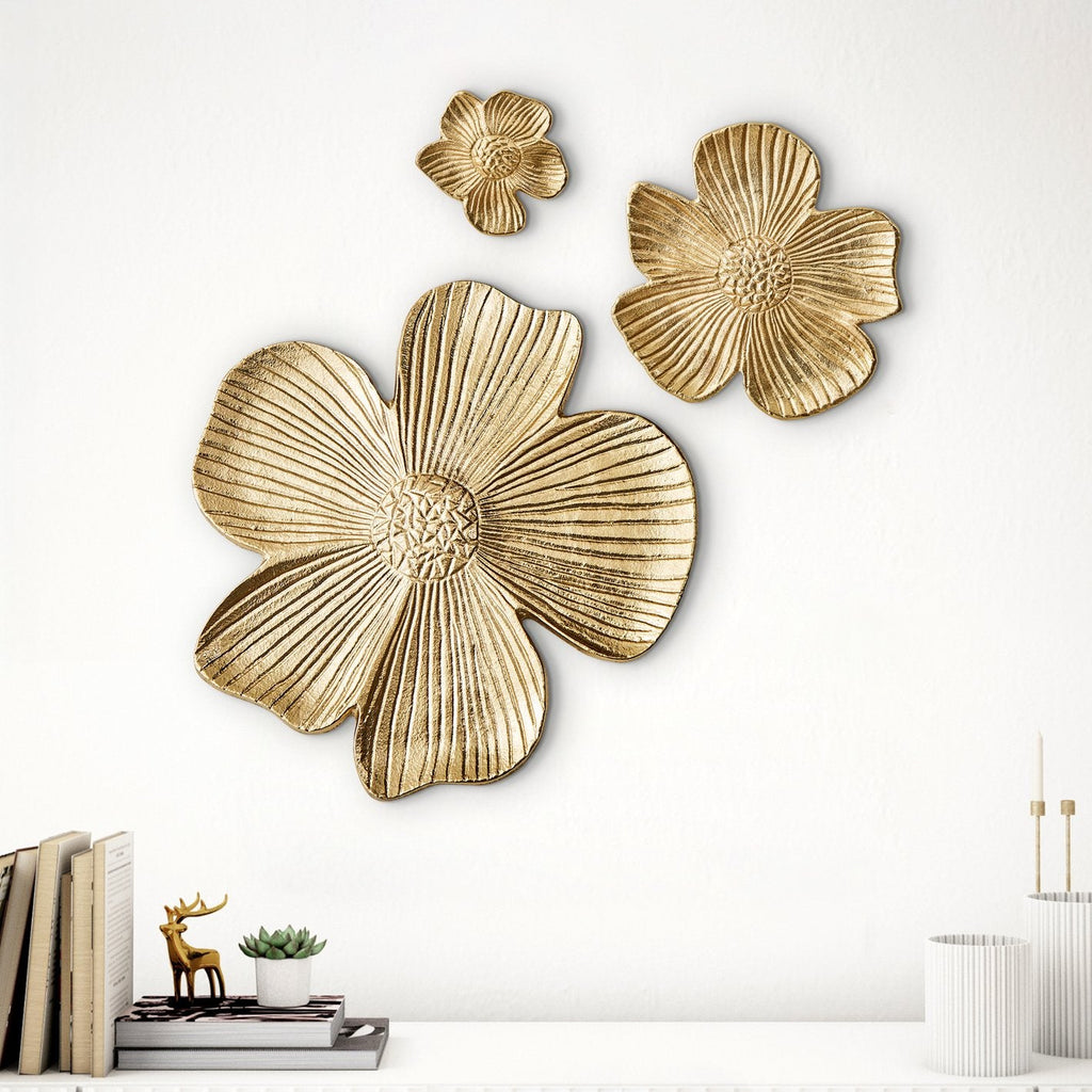 Panorama Flare Set of 3 Metal Floral Decorative Wall Accent