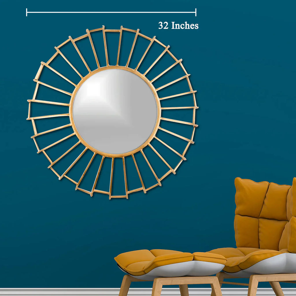 Linda Golden Spokes Decorative mirror for living room