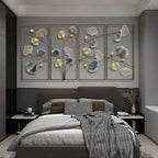 4Pcs Metal Ginkgo Leaf Wall Art Hanging Decor Sculpture for Living Room