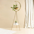 tripod planter - Gold and White Marble