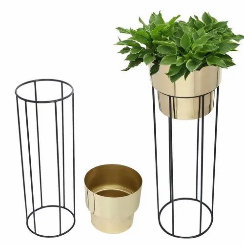 Plated Iron Planter, Size: 24 Inches