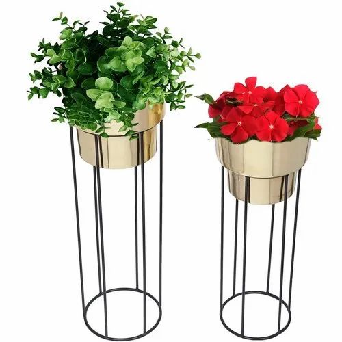Plated Iron Planter, Size: 24 Inches