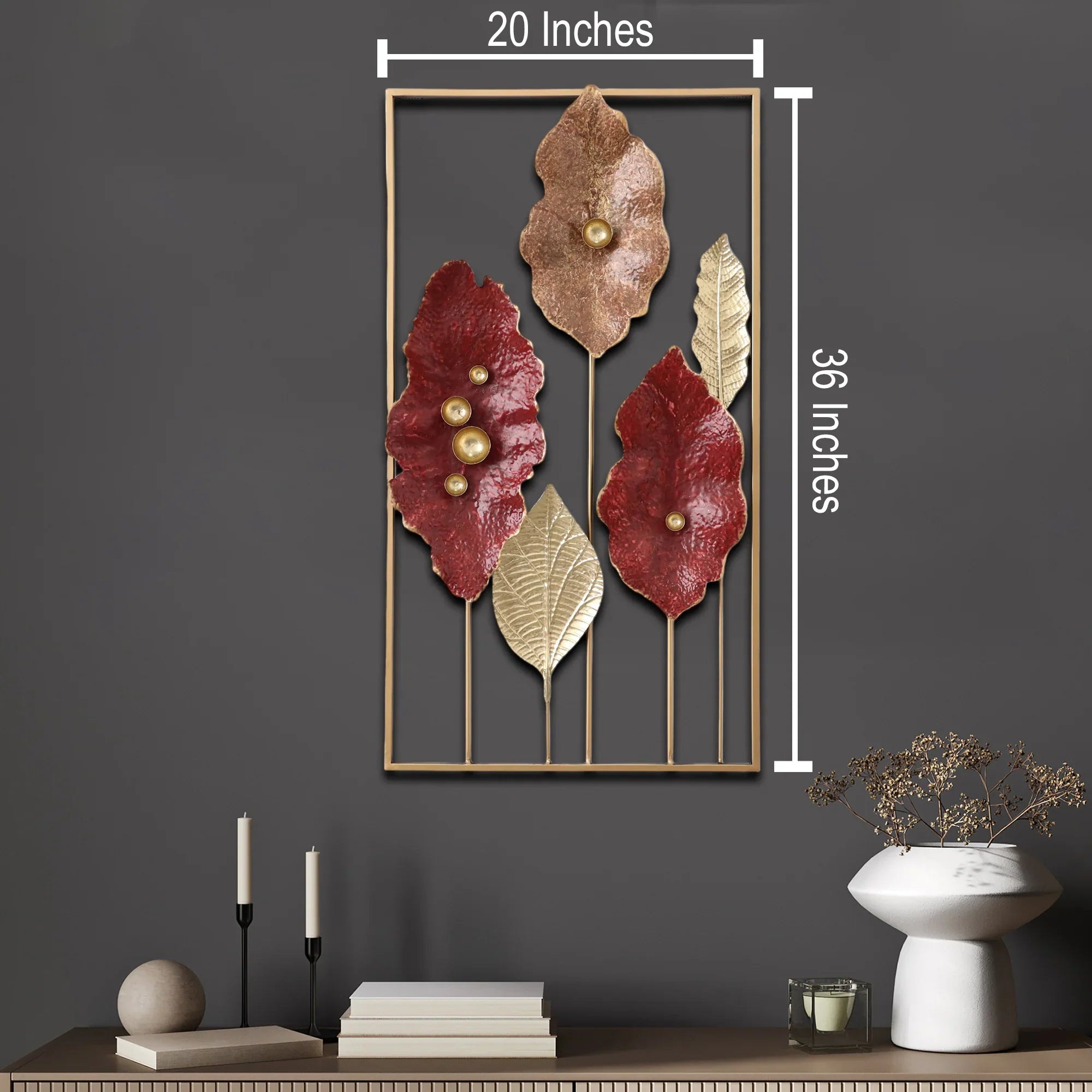 Autumnal Elegance Wall Decoration Metal Art