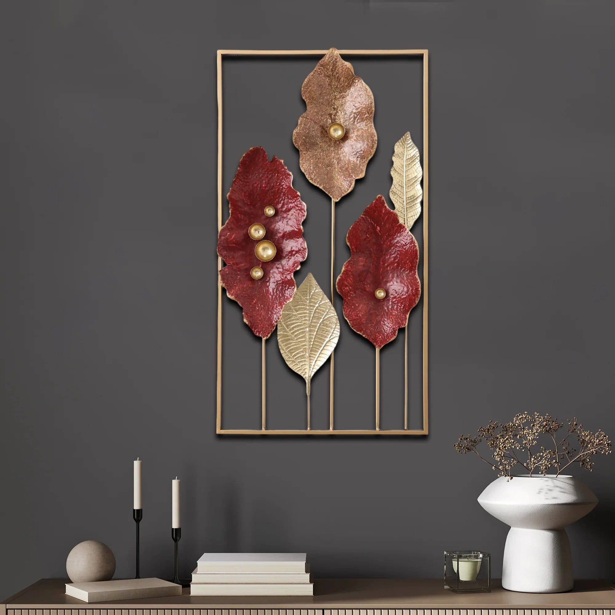 Autumnal Elegance Wall Decoration Metal Art