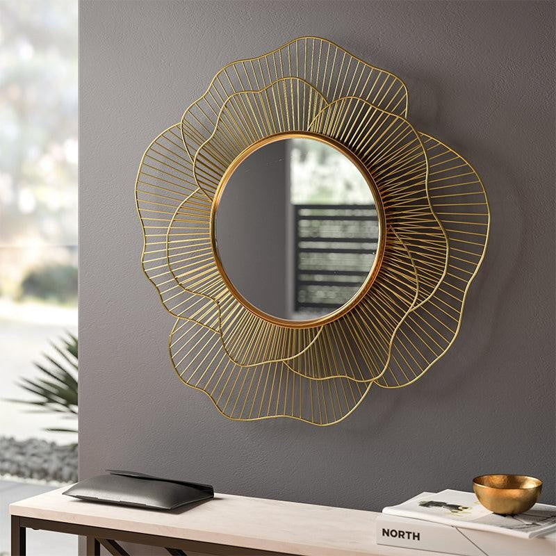 Metal Sunflower Mirror