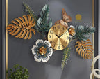 Flower and Leaf Wall Clock (48x24 Inches)