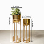 Luxury Metal Gold Planters - Pair