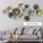 Contemporary Styled Metal Wall Art - Gold Foil Work