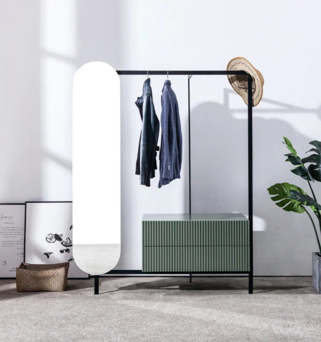 Arpan Decorative Mirror Clothes rack with Cabinets