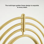 Klein Oval Decorative Full Length Standing Floor Mirror Decor in Gold with Marble Base