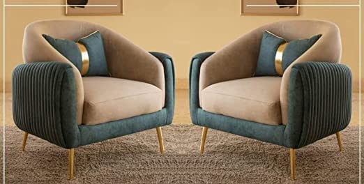 Lounge Chair Single Seater Sofa Set Accent Chair 3X Comfy Luxury for Living Room Bedroom Adults Patio (Set of 2 Chairs)