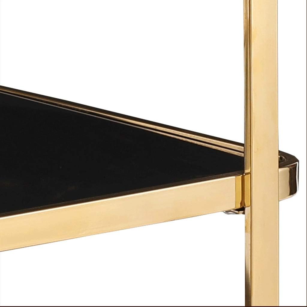 Bar Cart Rolling Serving Wine,Mirrored Drinks Trolley 3 Tier Cart With Wheels Rose Gold