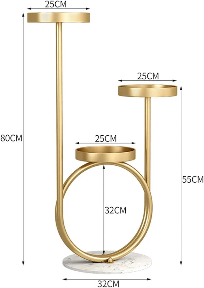 Flower Pot Stands Apartment Multi-Layer Storage Rack (Color : Gold)