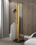 Kelva Clothes hanger with Floor mirror and marble base