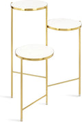 Plant Stand, White and Gold, 10 x 10 x 30, Decorative