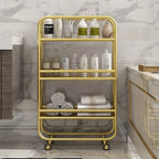 Rolling Storage Organizer Cart 3-Tier Shelves With Wheels, Gold Bar Carts