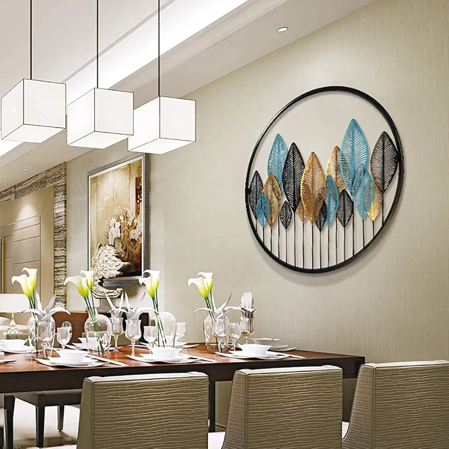 Wall Decor,Modern Metal Sculpture Art, Artisan Crafted, Gold Gilt, Iron, Horizontal Display