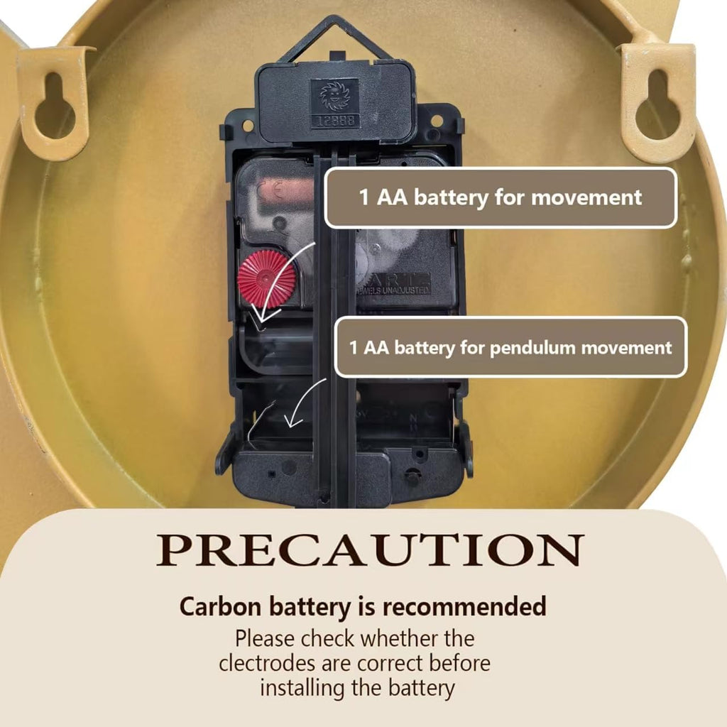 Decor,Large Decorative Gold Wall Clock, with Silent Movement Wall Clocks for Home Wall Art Decor Clock