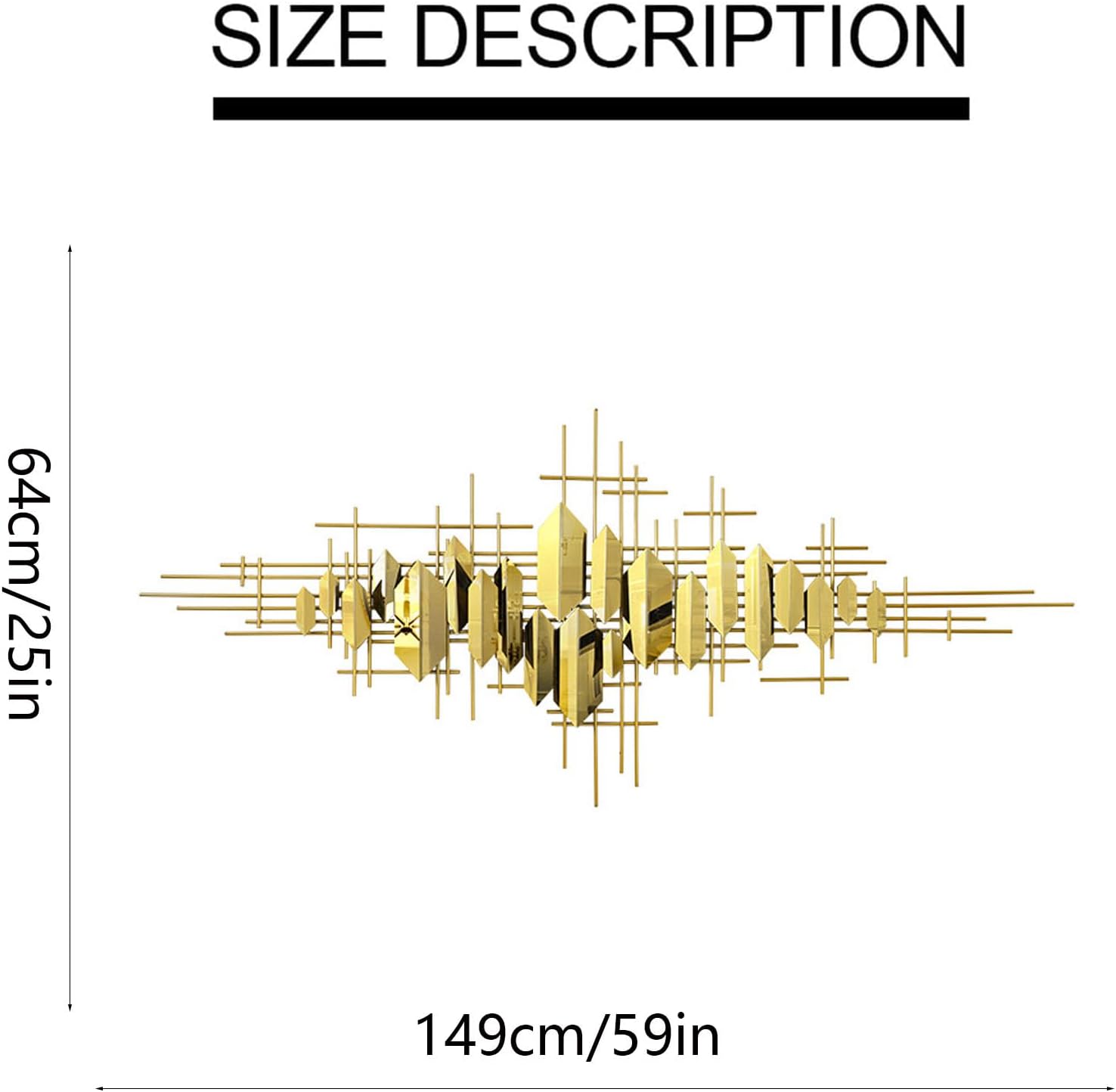 Metal Wall Sculptures Vertical 59" Metal Artecor for Living