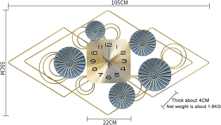 Large Quartz Clock, for Bedroom,Kitchen,Living Room,105X55CM