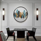 Wall Decor,Modern Metal Sculpture Art, Artisan Crafted, Gold Gilt, Iron, Horizontal Display