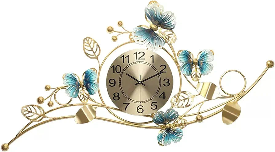 Butterfly Wall Clock, 36 Inch Battery Operated Silent