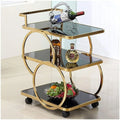 Bar Cart Gold Bar Cart Serving Cart, Metal Rolling Bar Kitchen Serving Cart