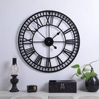 Large Metal Iron Retro Wall Clock Silent