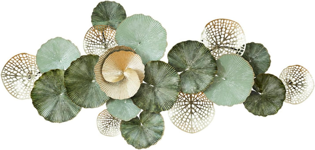 55''x29'' Large Metal Wall Decor, Boho Lotus Leaf Metal Wall Decoration