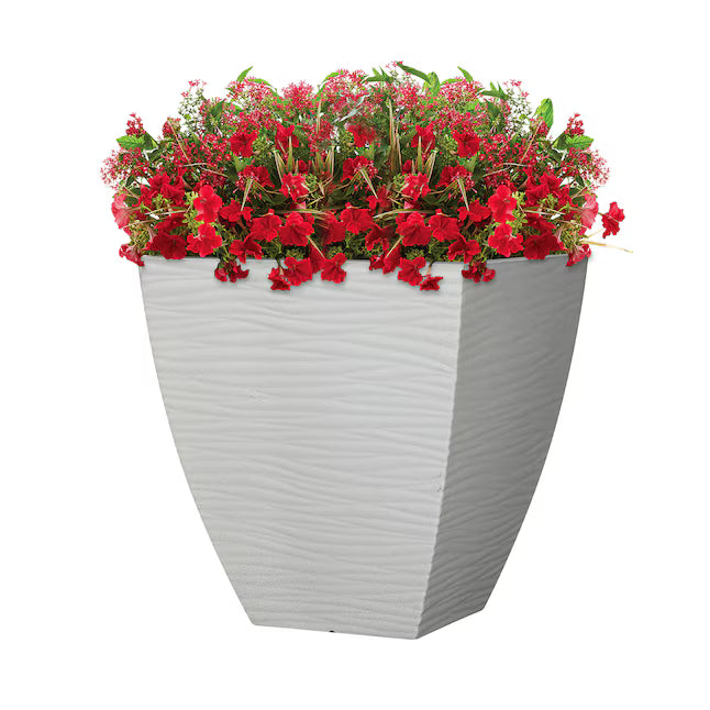 White Square Tapered Planter