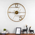 Alpha Numeric Metallic Wall Clock (Dia 24 Inches )