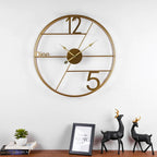 Alpha Numeric Metallic Wall Clock (Dia 24 Inches )