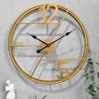 Alpha Numeric Metallic Wall Clock (Dia 24 Inches )