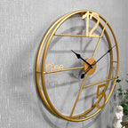 Alpha Numeric Metallic Wall Clock (Dia 24 Inches )