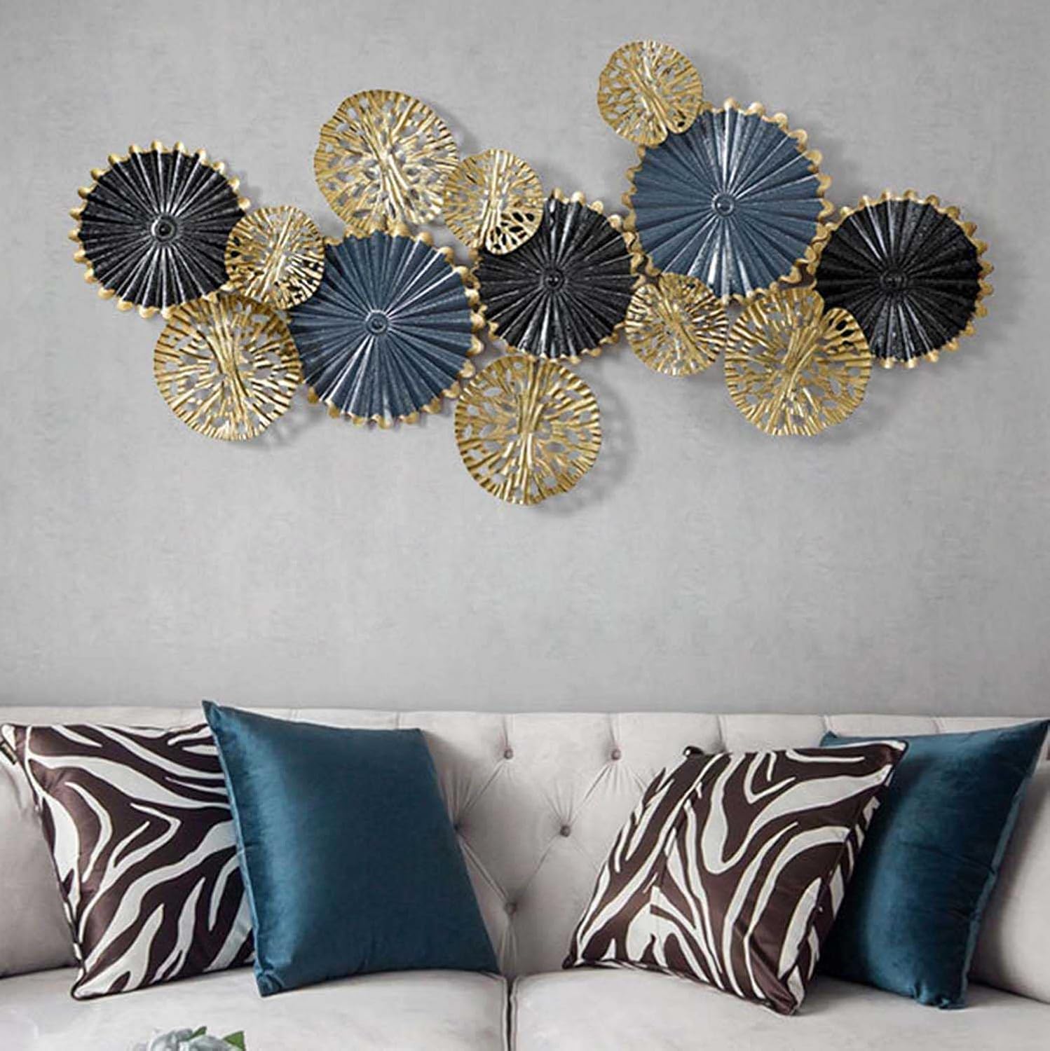 Wall Sculpture Decor Store 3D Modernist Floating Ruffled Roundels