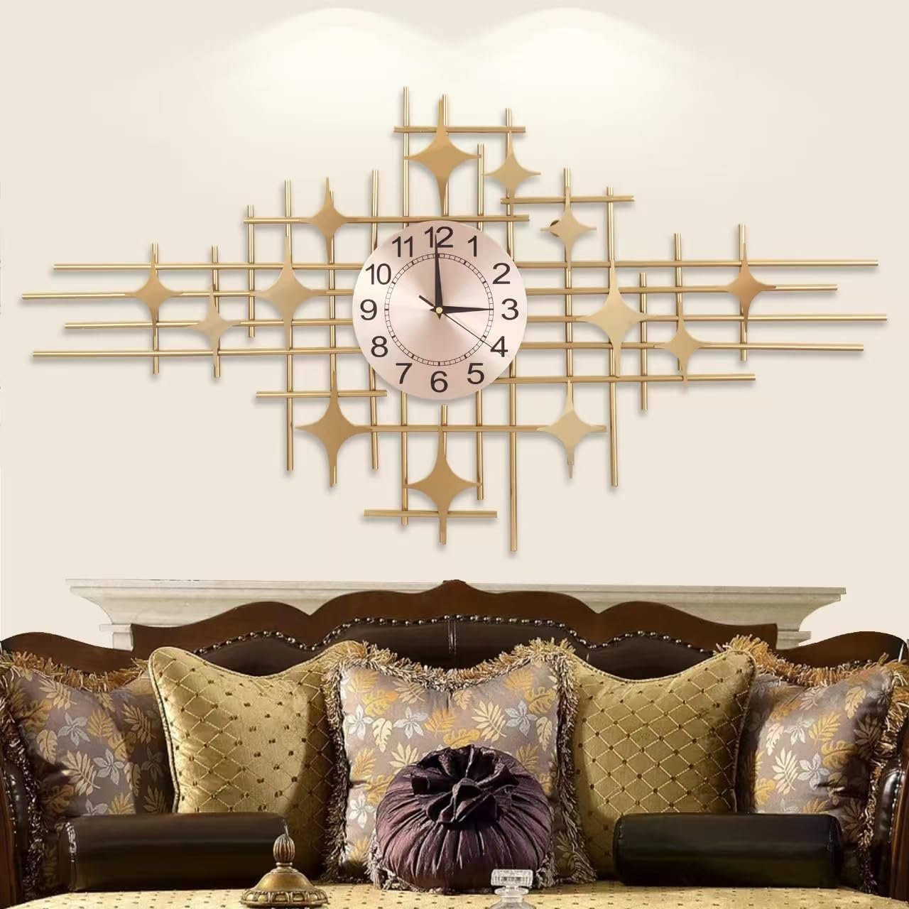 Wall Clock Home Silent Non Ticking Quartz Large Clock for Living Room Office Bedroom 40 * 20 Inch