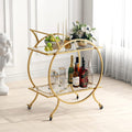 Gold Bar Carts for Home Bar Serving Trolley, Rolling Bar Cart Gold
