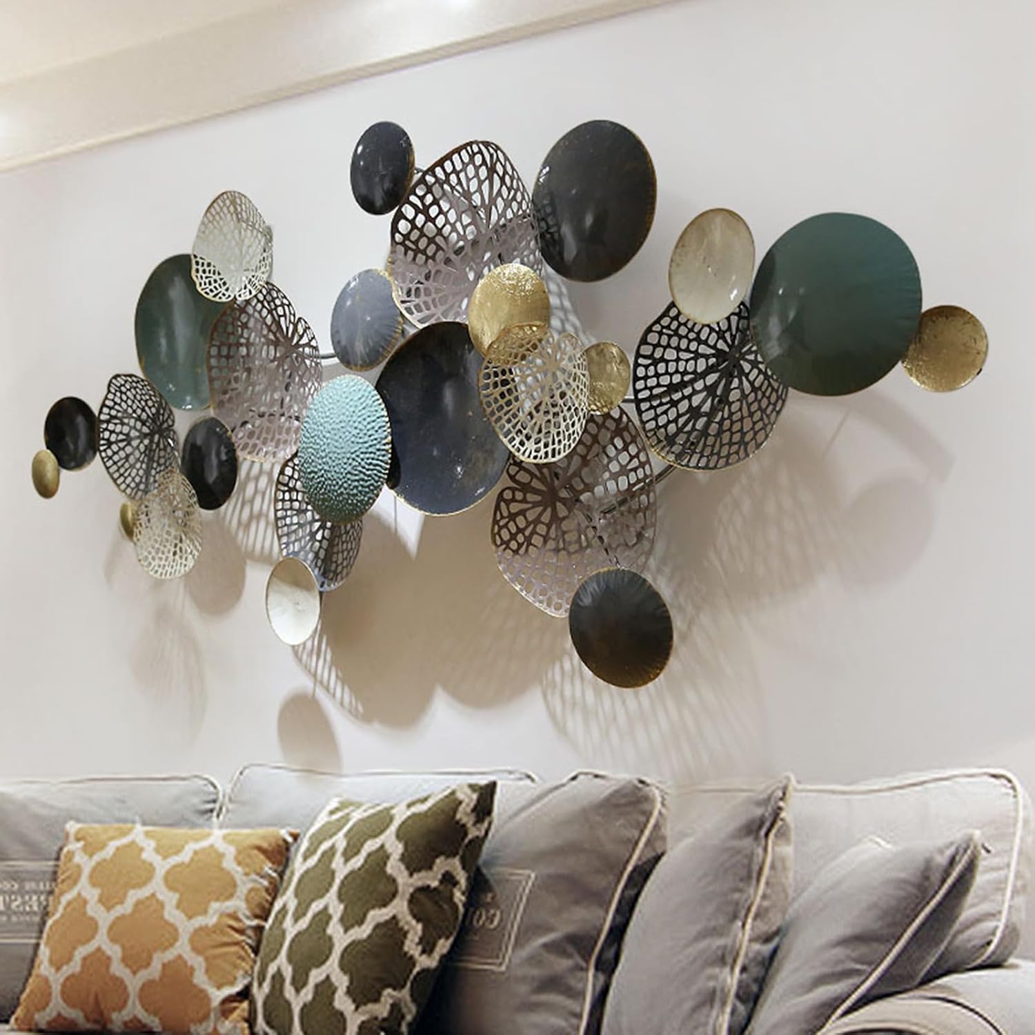 Metal Wall Art Decor 53"X26" Large Metal Wall Decor for Living