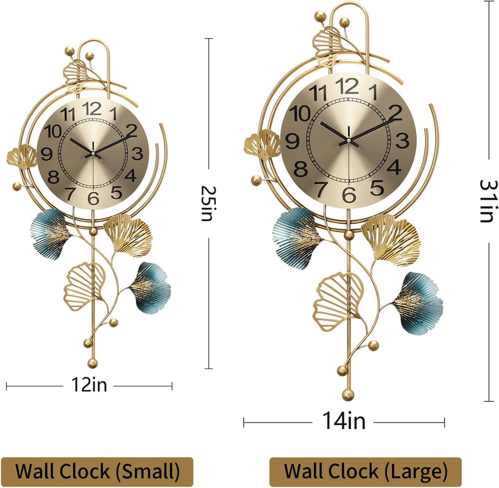 Room,Large Gold Decorative Wall Clock