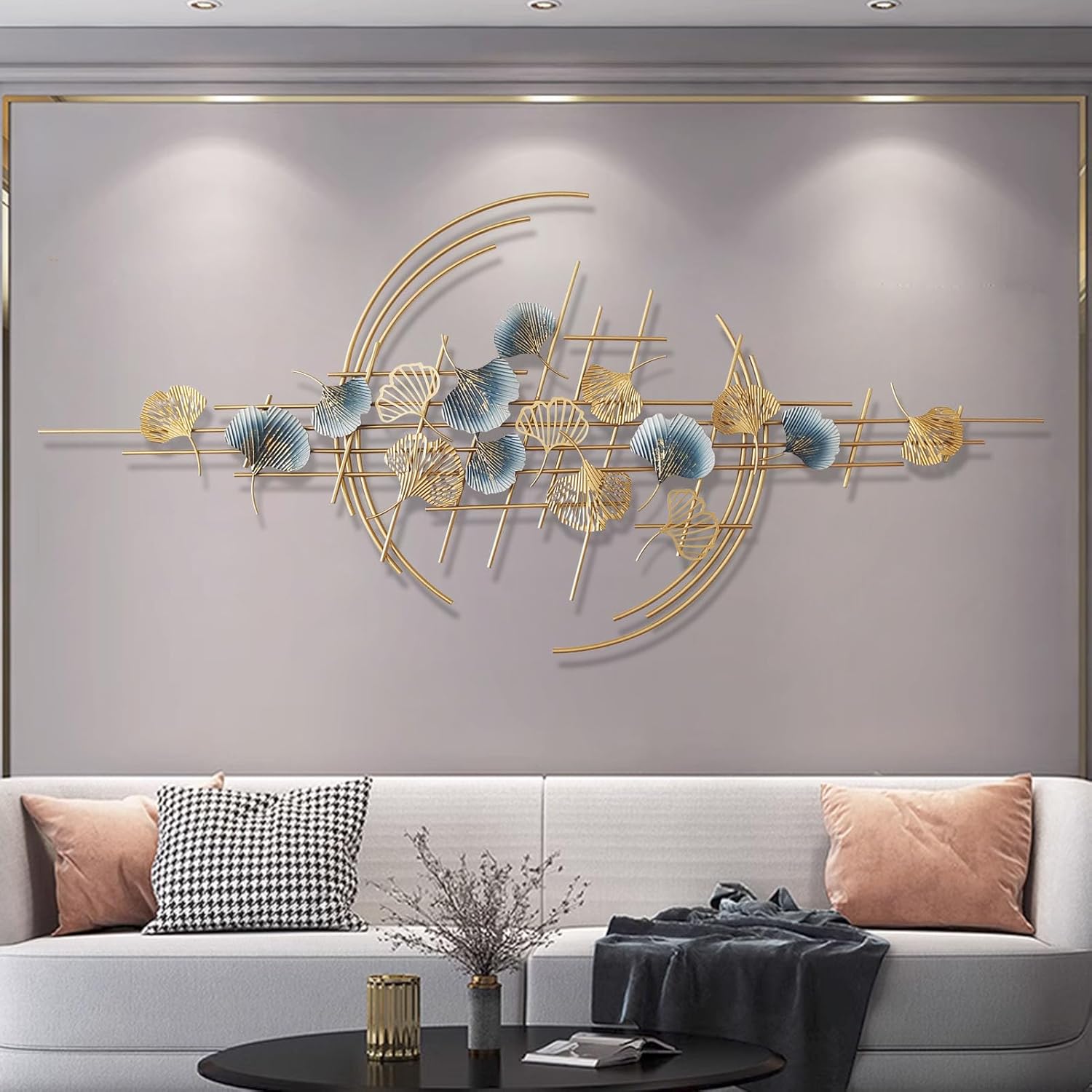 Leaf Wall Art Decor, Luxury Golden