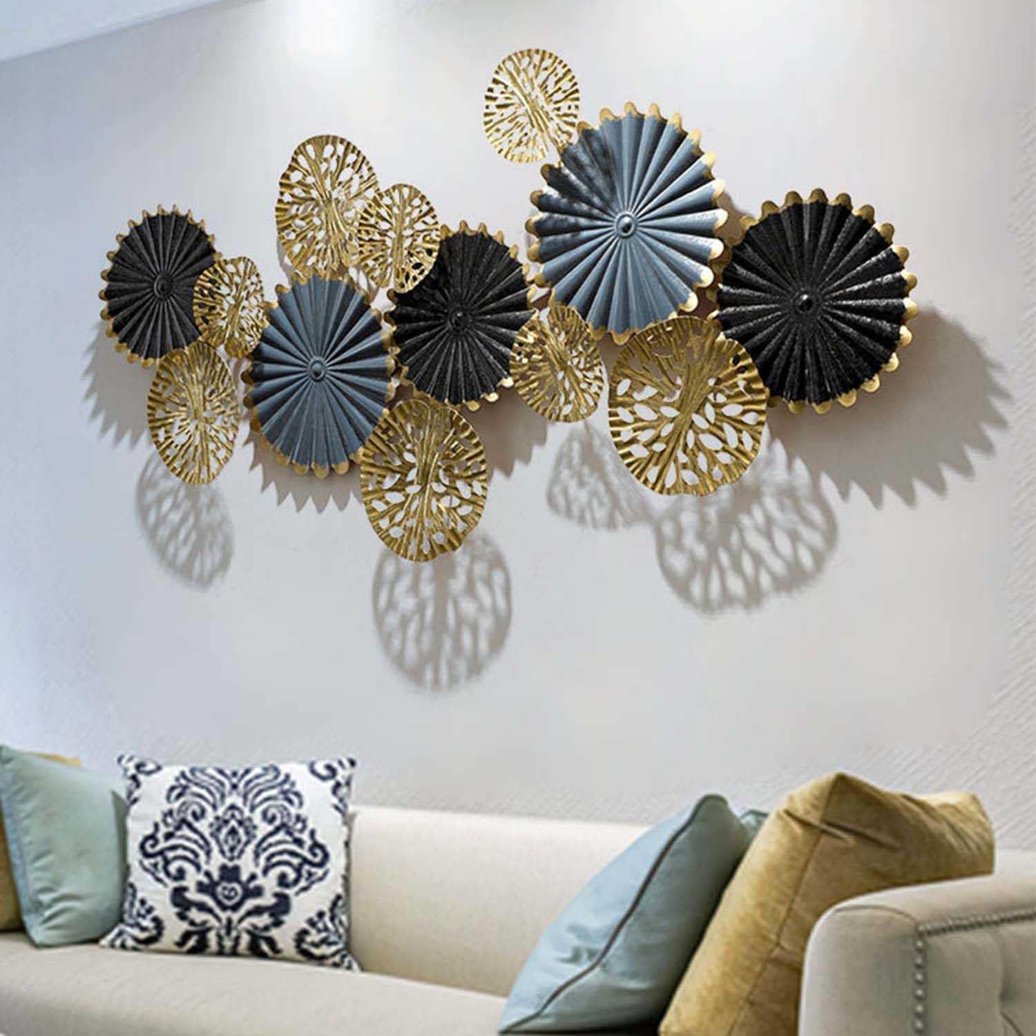 Wall Sculpture Decor Store 3D Modernist Floating Ruffled Roundels