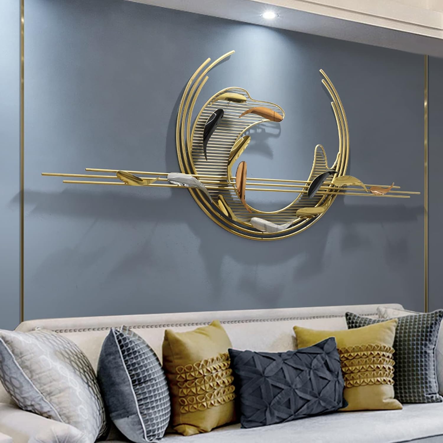 Metal Modern Luxury Wall Art,Wall Decor for Study/Living Room/Bedroom/Hotel