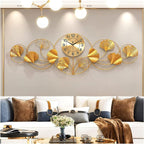 Wall clock for Living Room&Bedroom，Gold，128X43Cm (Gold 128x43cm)
