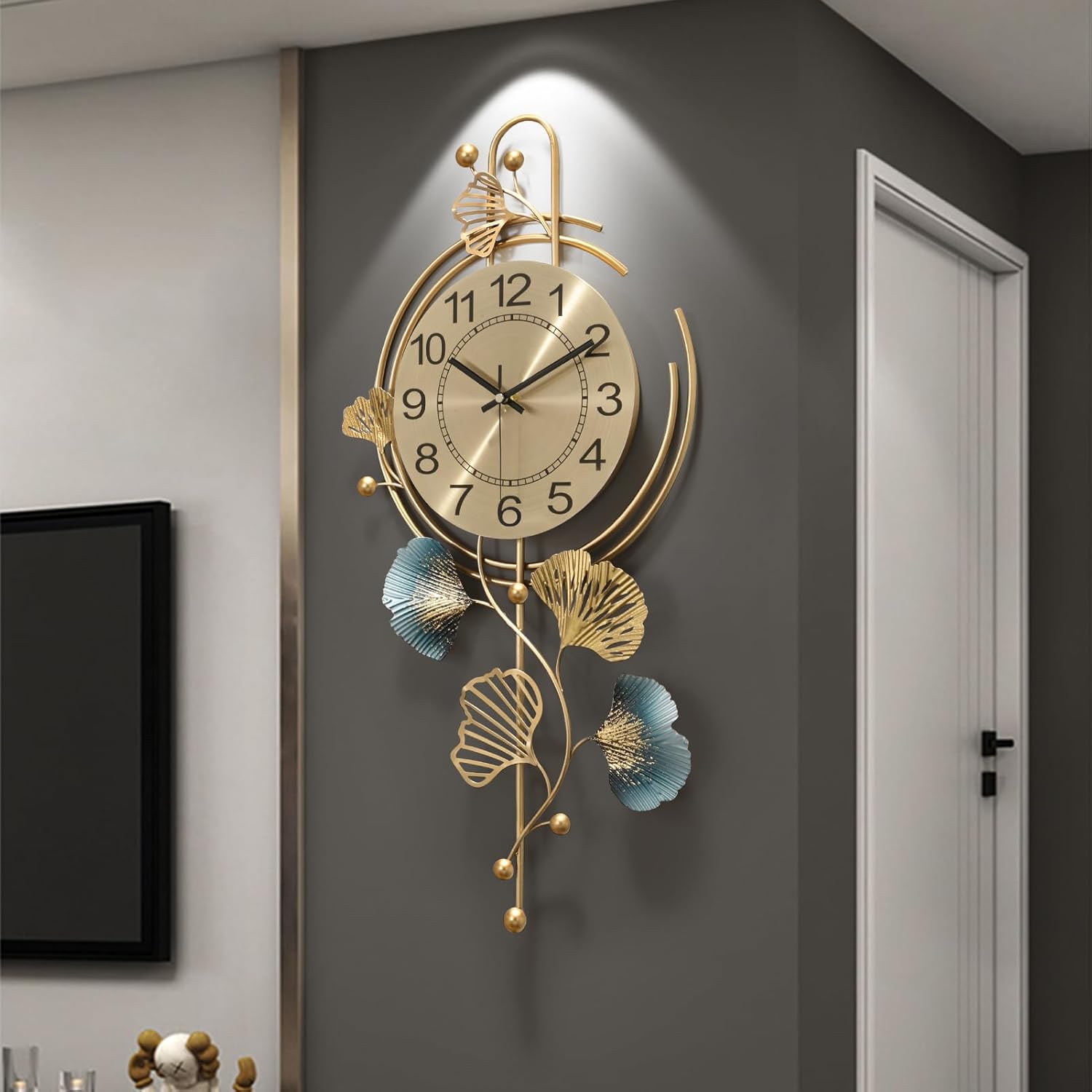 Room,Large Gold Decorative Wall Clock