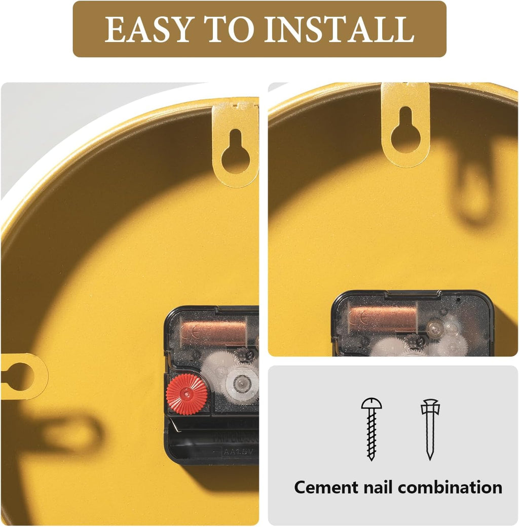 Room,Large Gold Decorative Wall Clock