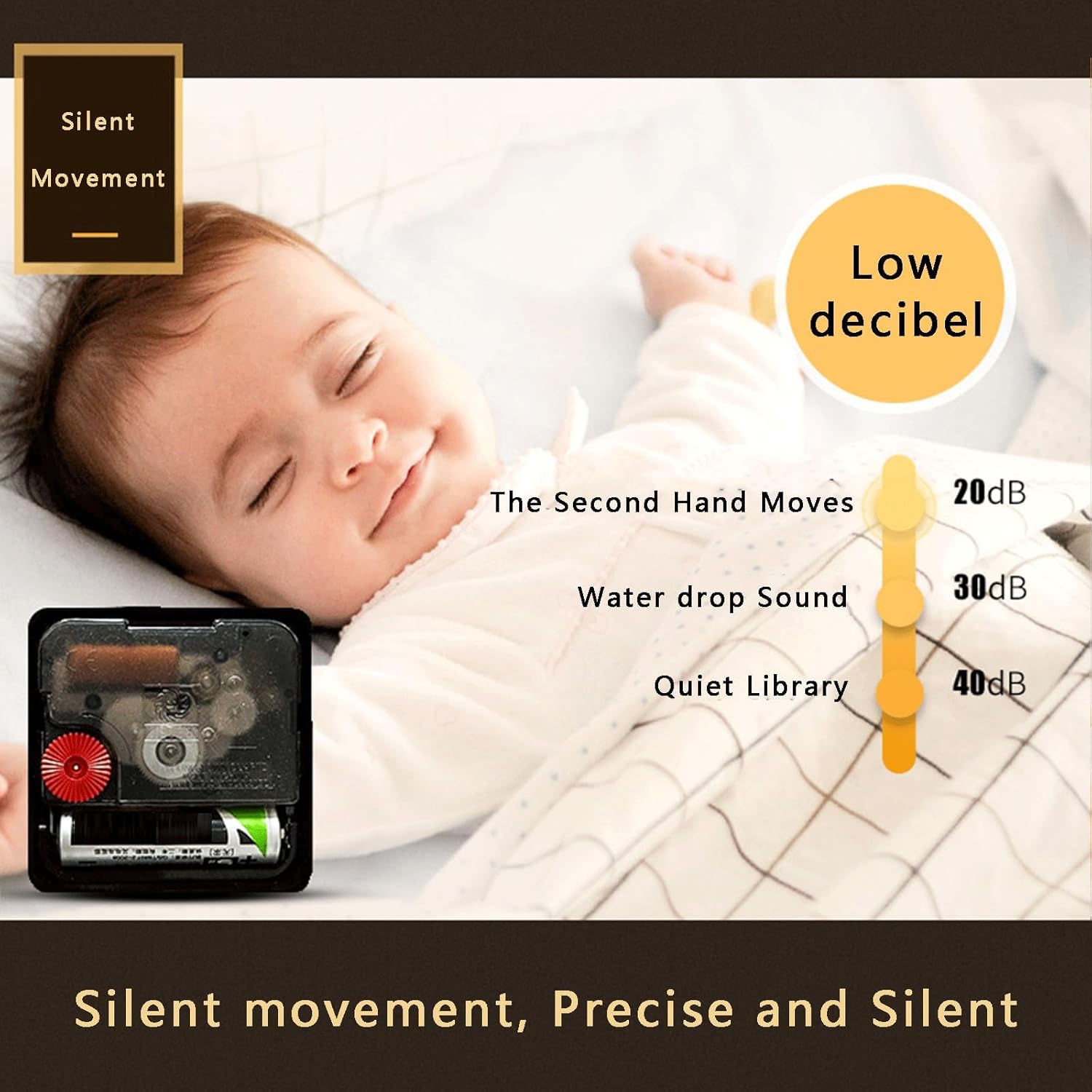 Wall Clock for Living Room Bedroom Office Home Wall Decor, 35.5×22 Inch