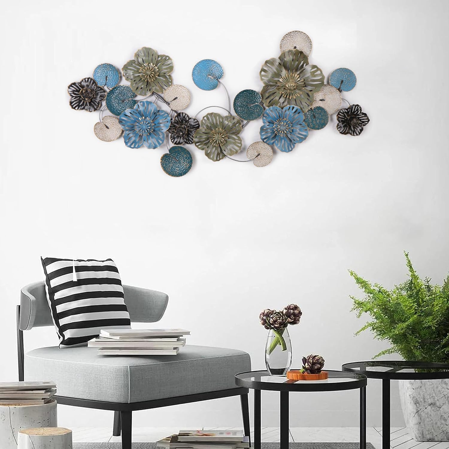 Metal Rustic Wall Art Decoration Metal Flowers Wall Decor Hanging