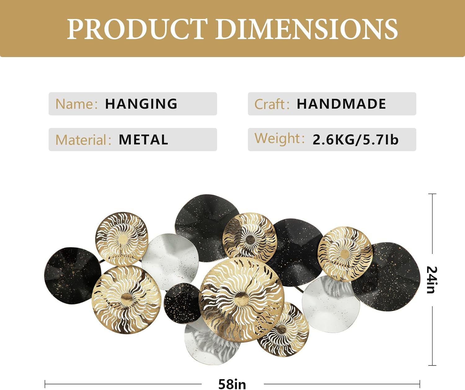 Metal Wall Art for Living Room,Large